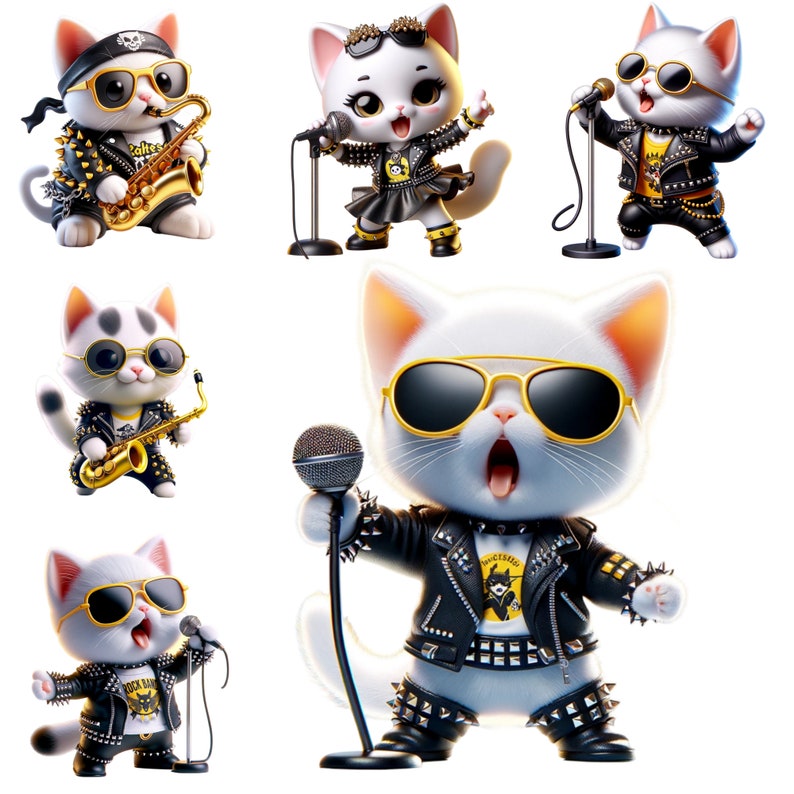 Rock and Roll Animal Band Art - Unique Clipart for Musicians and Fans