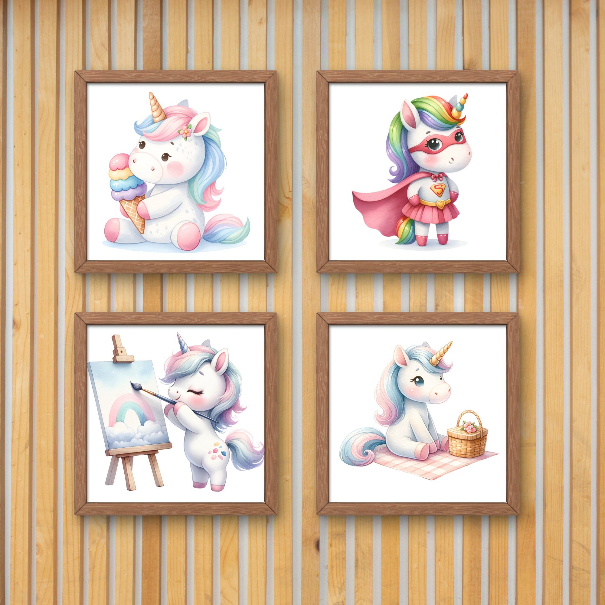 Cute Unicorn PNG Clipart Rainbow Kawaii Unicorn Party Pastel ...