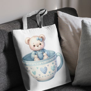 Baby Boy's Blue Teddy Bear Illustrations - Cute and Cozy Clipart for Nurseries