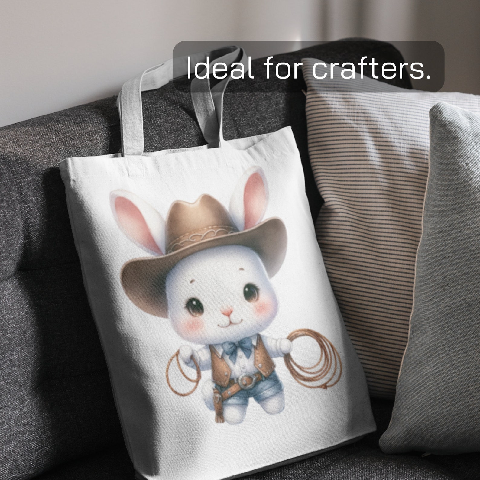 Western Rabbit & Cowboy Clipart Collection | Rustic Easter Bunny Pngs ...