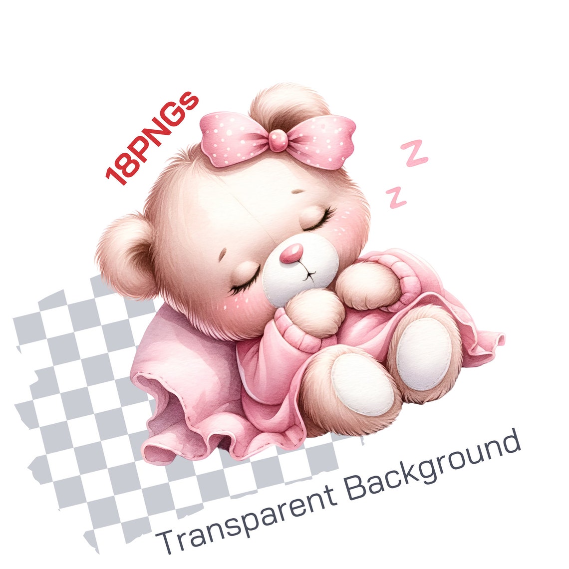 Pink Teddy Bear Clipart for Baby Shower Cute Boho Teddy Bear, Hot Air ...