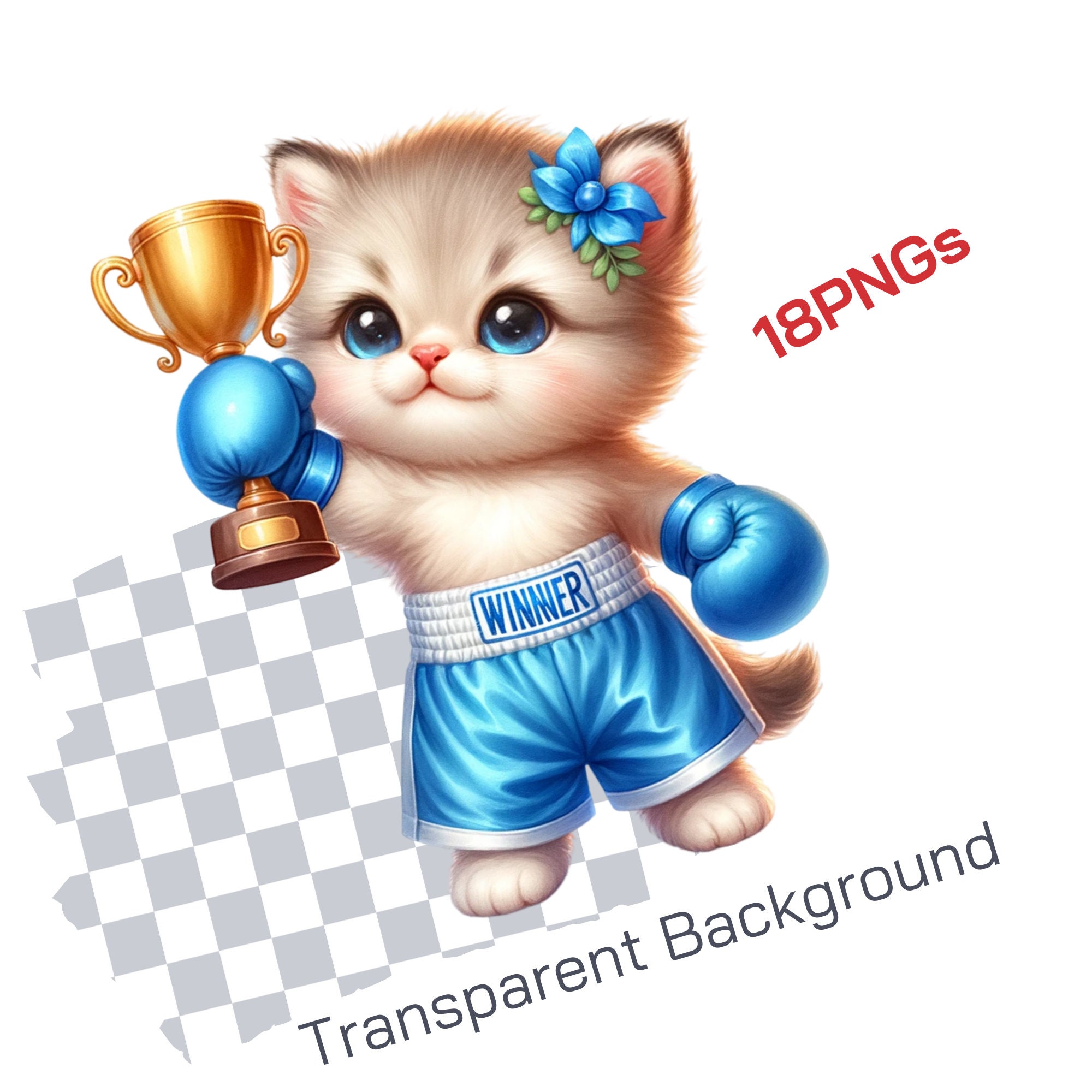 Boxing Cat Clipart - Baby Boxing Gifts Perfect for Her, Mom and Dad ...