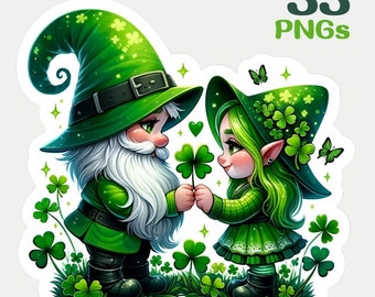 gnome graphics for st patrick days - spring gnome clipart, gnome clipart bundle,st patrick day gnome,Irish Gnome Clipart,st patrick png