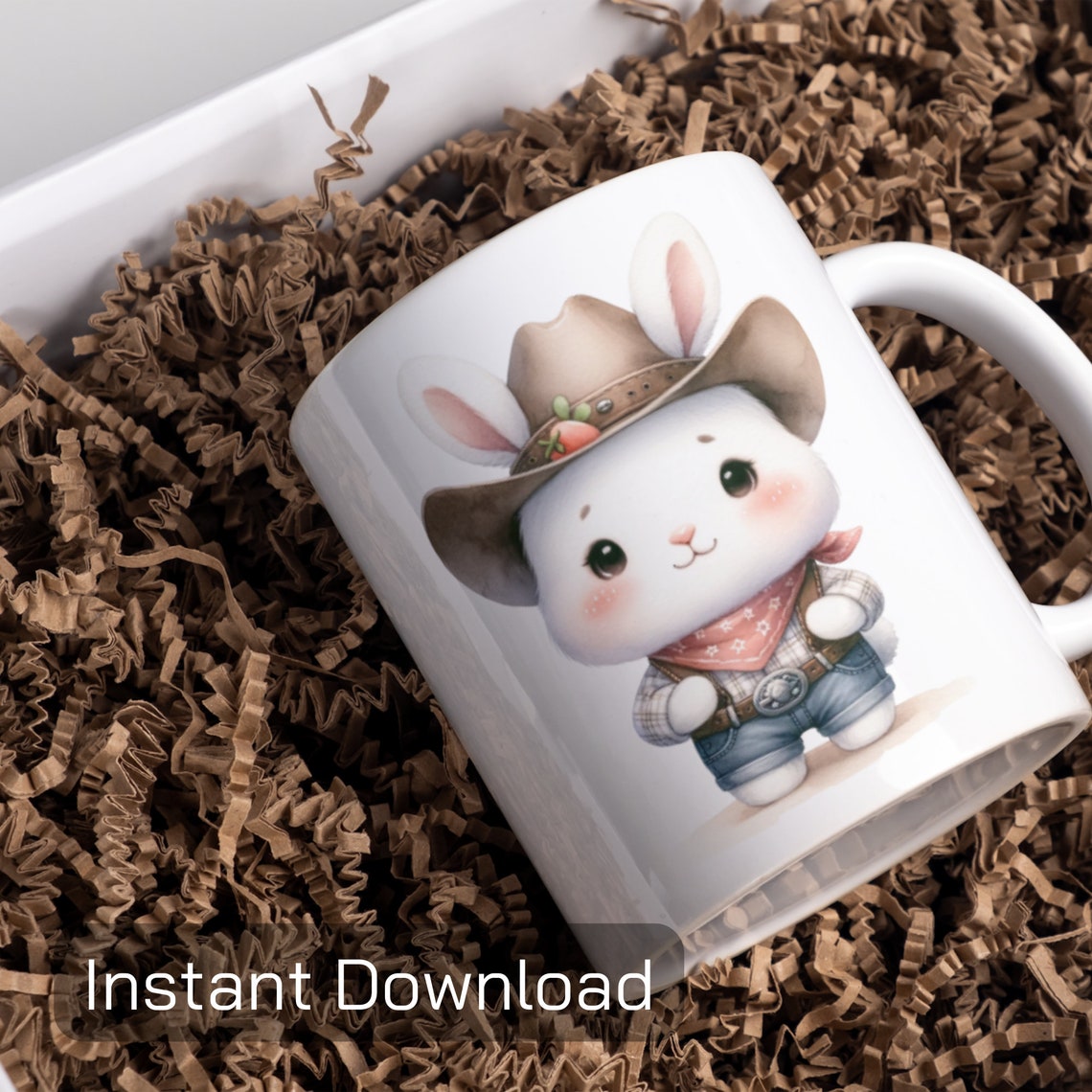 Western Rabbit & Cowboy Clipart Collection | Rustic Easter Bunny Pngs ...