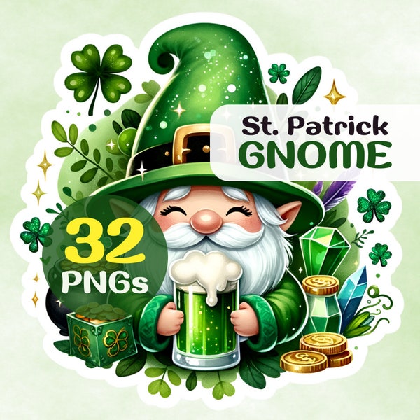 St. Patrick's Day Irish Gnome Clipart PNG-spring gnome clipart bundle,st patrick day gnome pillowcase catholic gifts st patrick irish png