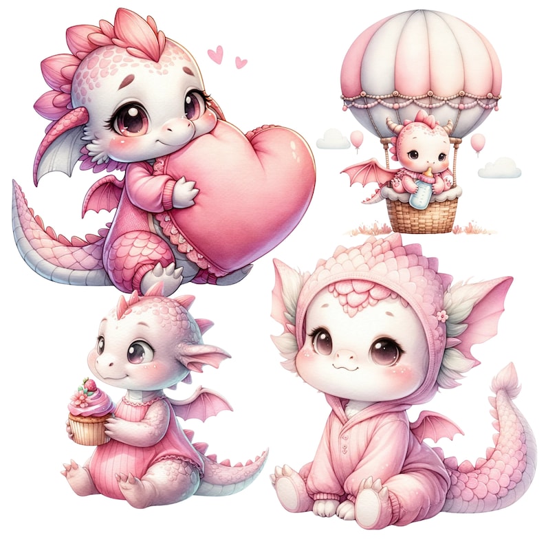 Baby Dragon Png Collection - Cute Fantasy Dragons PNG, Watercolor and ...