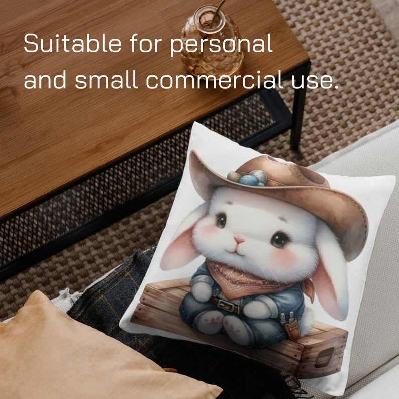 Western Rabbit & Cowboy Clipart Collection | Rustic Easter Bunny Pngs ...