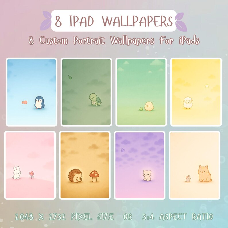 Kawaii Desktop Wallpaper & Icons | 36 App Icons + 8 Mac PC Backgrounds ...