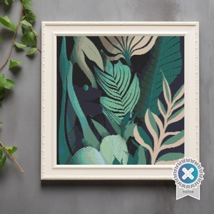 Bohemian painting - Counted Digital Cross Stitch Pattern. Floral Cross Stitch, boho home cross stitch, embroidery designs, easy cross stitch
