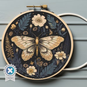 Floral butterfly - Digital Cross Stitch Pattern PDF, butterfly cross stitch, floral cross stitch, insects cross stitch, embroidery trendy