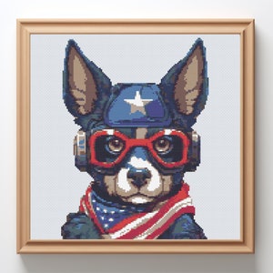 Veterans dog - Digital cross stitch pattern PDF, dog cross stitch, embroidery designs trendy, animals cross stitch, USA cross stitch