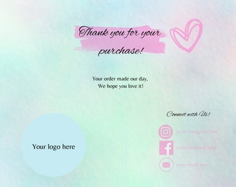 Small Business Thank you Card Digital Template