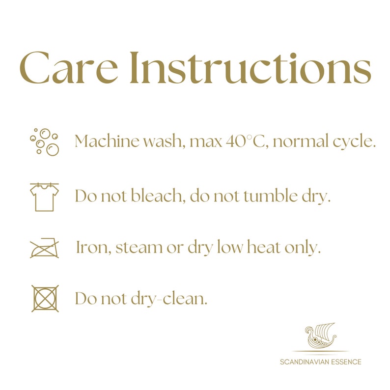 May include: Care instructions for a garment: Machine wash at a maximum of 40 degrees Celsius, normal cycle. Do not bleach or tumble dry. Iron, steam, or dry on low heat only. Do not dry clean.