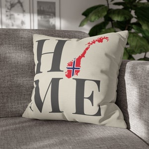 Skandinavischer Geographie-Akzent-Kissenbezug, Norwegische Karte, Akzentkissen, Housewarming-Geschenk, Flagge Wohnkultur