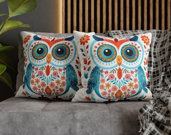 Fodera per cuscino con gufo nordico: cuscino decorativo Cottagecore Woodland