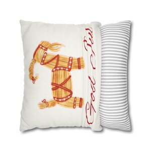 Yule Straw Goat Throw Pillow Cover: Scandinavian Christmas Decor (20x20) image 6