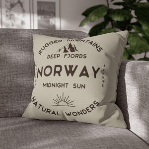 Norwegian design throw pillow cover, minimalist nordic gift, Scandinavian home decor, Norway themed cushion case, decorative accent pillow