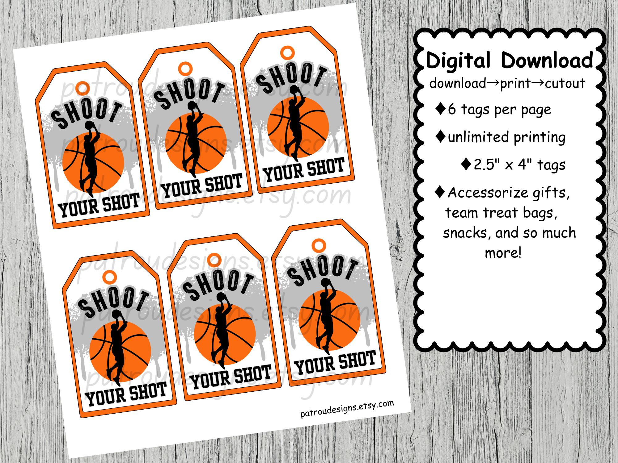 Basketball Testing Tags Basketball Team Gift Tags, Game Day Treat Favor (instant Download) - Etsy