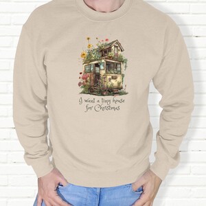 Tiny House Christmas Sweatshirt, Minimalist Xmas Gift
