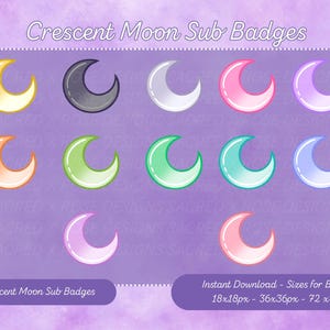 Crescent Moon Sub Badges