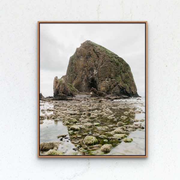 Haystack Rock Print, Ocean Photo, Pacific Coast Print, Instant Download, Cannon Beach, Digital File, Nature Travel Photo, Oregon Coast