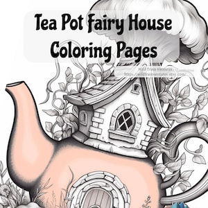 Tea Pot Fairy House Coloring Pages