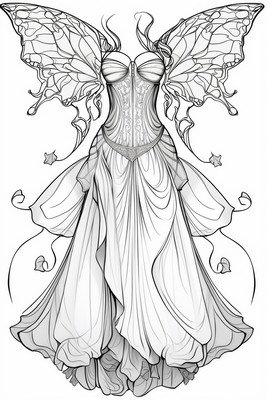 Fashions for the Fairies Ball Coloring Pages - Etsy