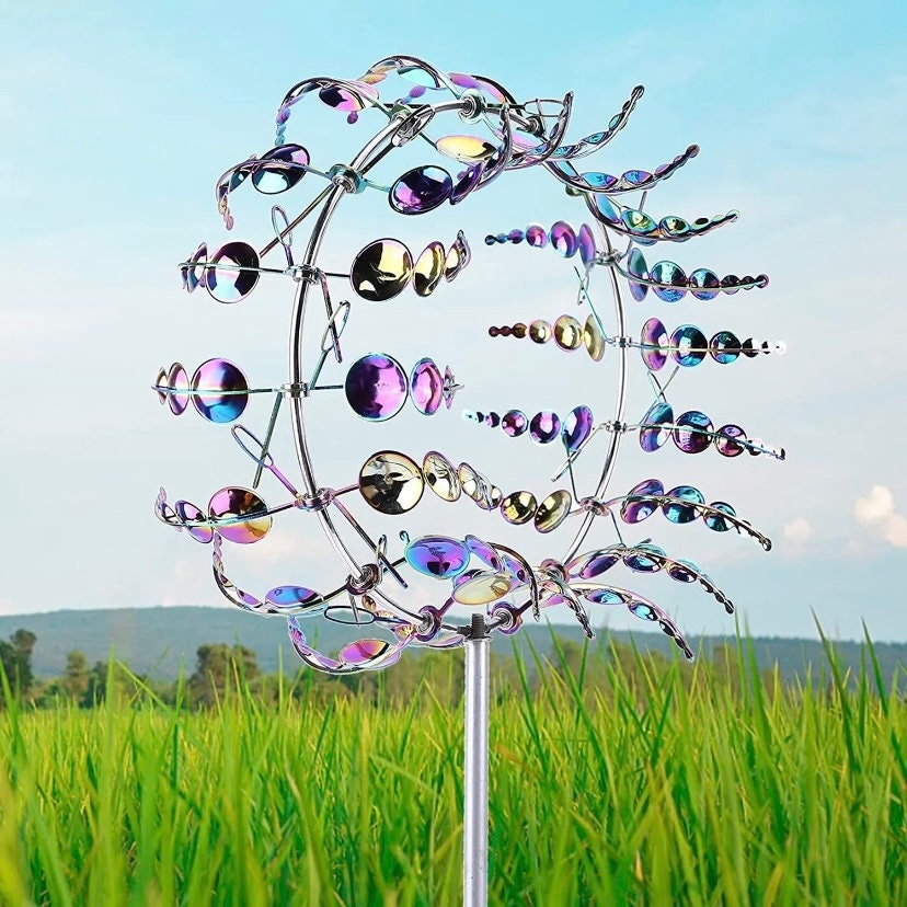 Windmill Metal Sculpture Wind Spinner Yard Garden Etsy