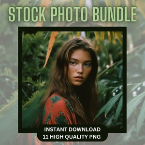 Stock image bundle of Serene Beauty: Girl Embracing Nature's Charm / Girl in Harmony with the Outdoors Beautiful woman in the Arms of Nature