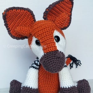 Crochet Okapi, Okapi Art, African Animals, Crochet Plushies, Crochet Plush, Crochet Animals, Crochet Animals Plush, Okapi Crochet
