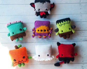 Pocket monsters, Monster doll, Pocket monster crochet,Boo basket fillers, Halloween gifts for kids, Frankenstein's monster