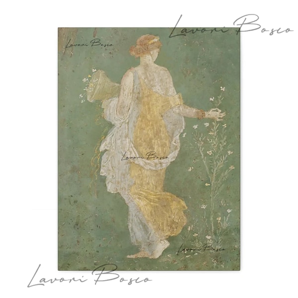 Cosiddetta Flora, Canvas Print of Roman Fresco from the Villa di Arianna in Stabiae. Ancient Roman Art