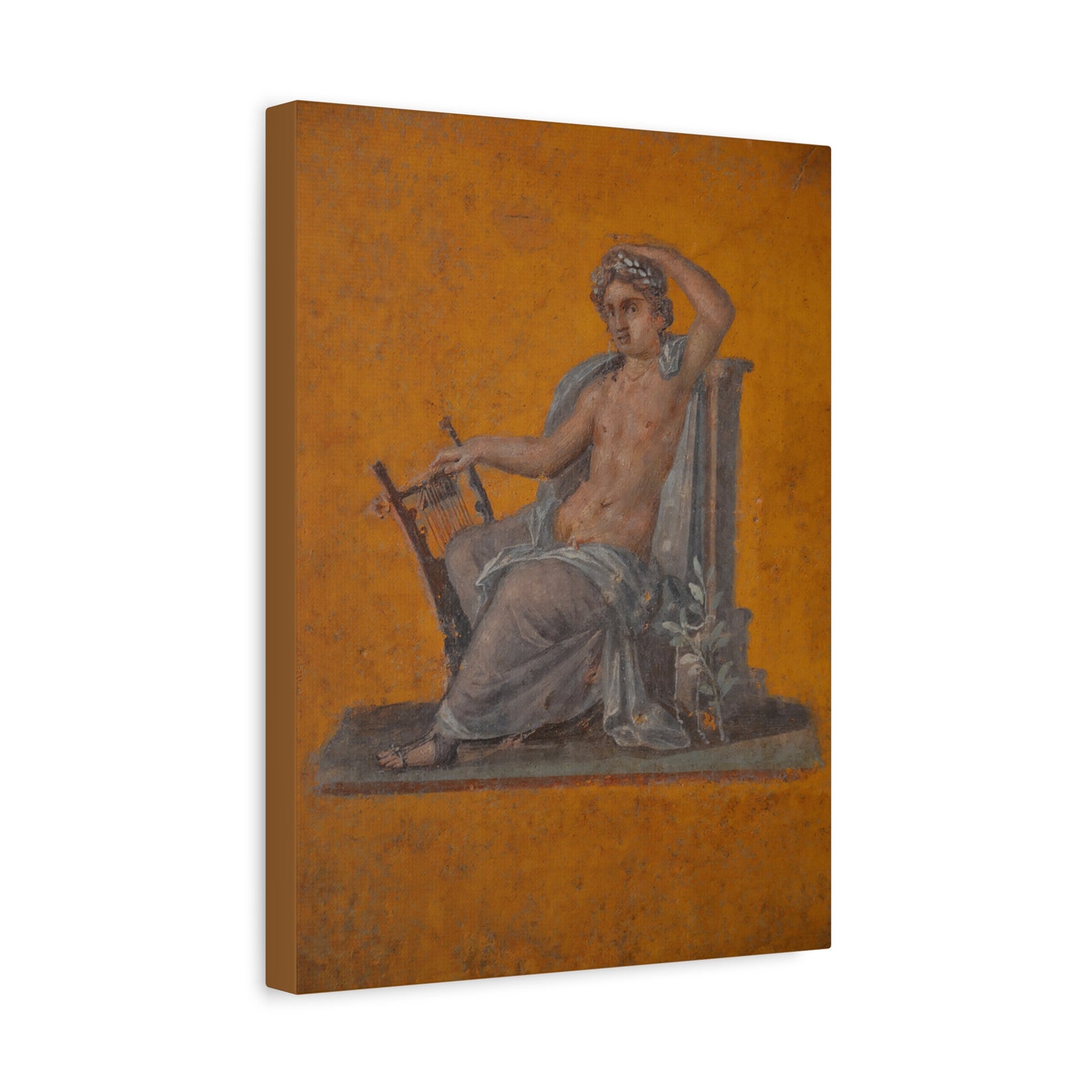 Apollo Roman Fresco Canvas Print From Pompeii. Ancient Roman Painting