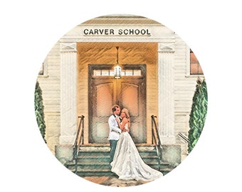 Custom Watercolor Anniversary Painting- Digital Print- Ready in 24 Hours