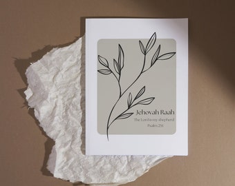 Jehovah Raah- Hebrew Names of God- - Neutral Series--  Bible Verse Minimalist Gallery, YAHWEH Name Raah Printable Art