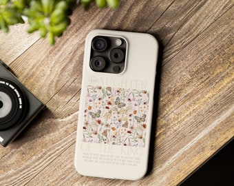 Daughter of a King - Scripture Phone Case, Minimal and modern design, cute christian phone case  iPhone 15,14,13,12, 11 Aesthetic Phone Case