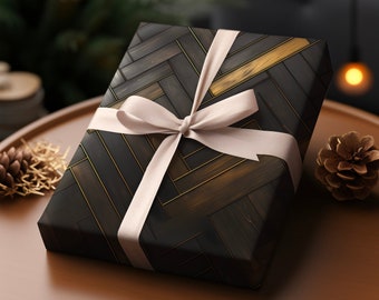 Luxury Timber Gift Wrapping Paper Christmas Birthday | Elegant Luxury Gift Paper Wedding Housewarming Modern Aesthetic Premium Gift Paper