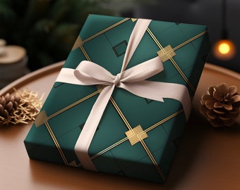 Emerald Sophistication, Vibrant Gift Wrap, Unique Wrapping Paper, Premium Paper For Wrapping Presents, Cool Wrapping Paper