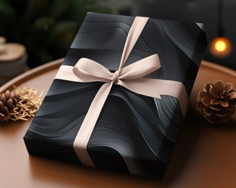Wavy Slate, Vibrant Gift Wrap, Unique Wrapping Paper, Premium Paper For Wrapping Presents, Cool Wrapping Paper