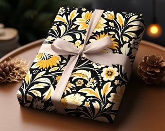 Dandelion Gift Wrapping Paper Yellow Vibrant Gift Wrap | Flower Gift Paper Floral Aesthetic Premium Gift Paper Him Her