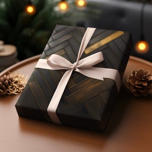 Luxury Timber Gift Wrapping Paper Christmas Birthday | Elegant Luxury Gift Paper Wedding Housewarming Modern Aesthetic Premium Gift Paper