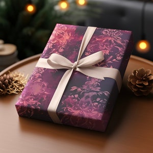 Ornate Valentines Gift Wrapping Paper Purple Vibrant Gift Wrap | Pink Gift Paper Cute Aesthetic Premium Gift Paper For Her