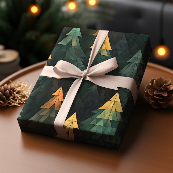 Pine Forest, Vibrant Gift Wrap, Unique Wrapping Paper, Premium Paper For Wrapping Presents, Cool Wrapping Paper