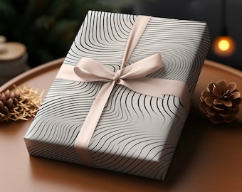 Elegant Minimal Gift Wrap, Unique Wrapping Paper, Premium Paper For Wrapping Presents, Simple Vibrant Wrapping Paper, White Gift Wrap