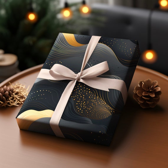 Wavy Golden Line | Gift Wrap Wavy Golden Line | Gift Wrap