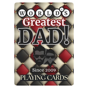 Cartes à jouer personnalisées pour les plus grands papas du monde : cadeau personnalisé pour une soirée poker, un caveau souterrain ou la fête des pères