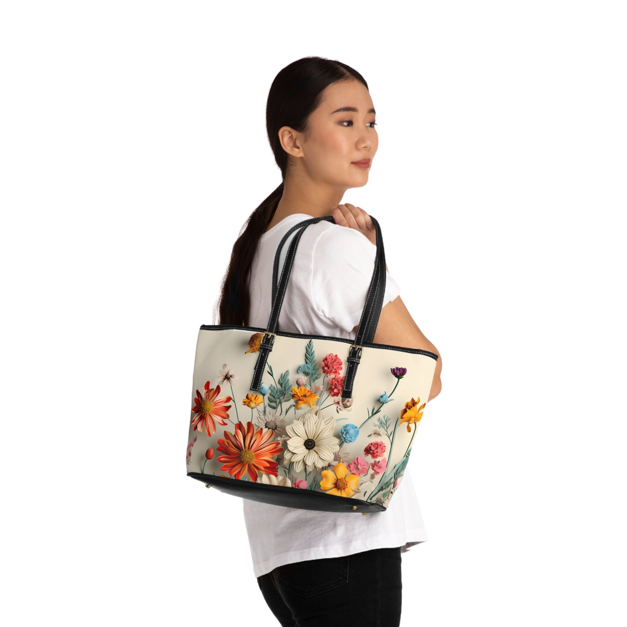 バッグ Vintage shoulder bag flower design 70's Vintage Flower Power Pattern, Groovy Orange, Yellow