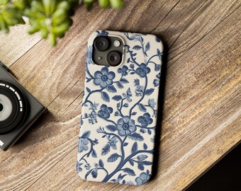 Blue and White Floral Chinoiserie iPhone Slim Case