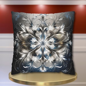 Snowflake Pillowcase, Winter Decor, Holiday Home Accent, Elegant Christmas Cushion Cover, Seasonal Pillow Cover, Festive Sofa Decoration
