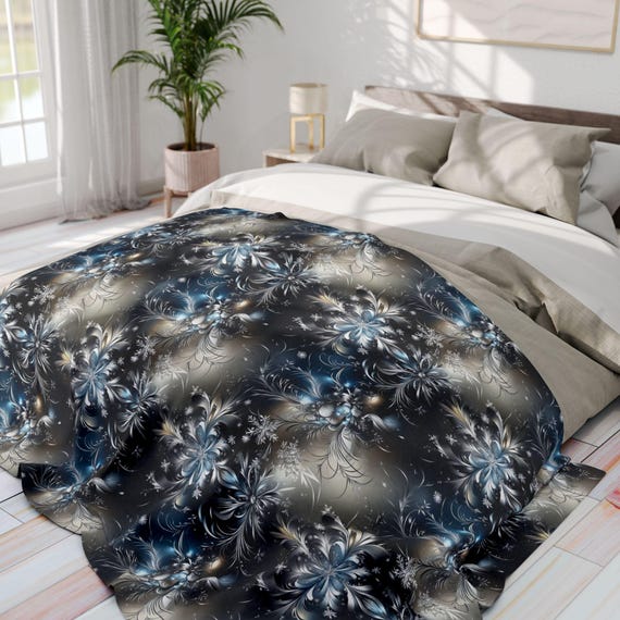 Winter Snowflake Fleece Blanket Holiday Season Home Decor Arctic Lap Throw Christmas Gift Cozy Couch Cover Winter Wonderland Bedding Etsy